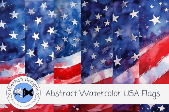 Abstract Watercolor American Flags: Elevating Patriotic Design with Artistic Texture