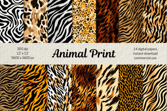 Animal Print Pattern Digital Papers Set: Creative Applications for Bold Designs