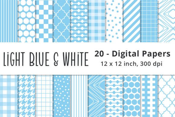 Designing with Light Blue and White Scrapbook Papers: A Guide to Geometric Digital Patterns