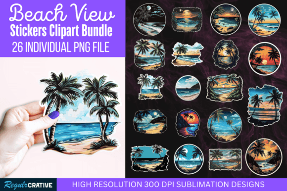 Elevating Digital Craftsmanship: The Strategic Value of the Beach View Stickers Clipart PNG Bundle
