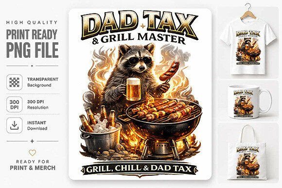 Elevating Print-on-Demand Merchandise with the Funny BBQ Dad Shirt PNG