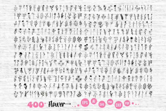 Evaluating the 400 Flower, Flower Svg, Wildflowers Bundle for Creative Production