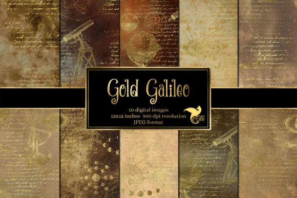 Gold Galileo Digital Paper: Elevating Creative Projects with Historical Texture