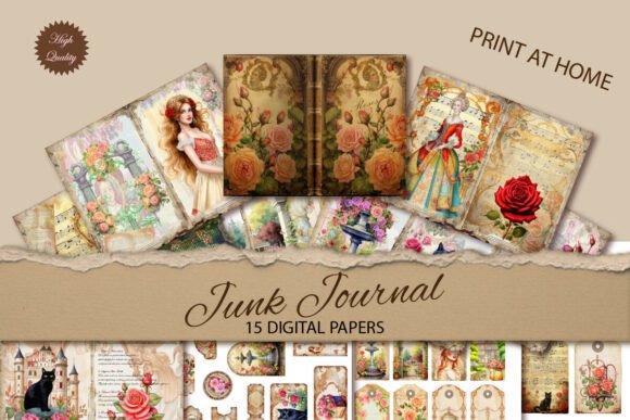 Mastering Vintage Aesthetics: A Guide to Roses Watercolor Junk Journal Paper Backgrounds
