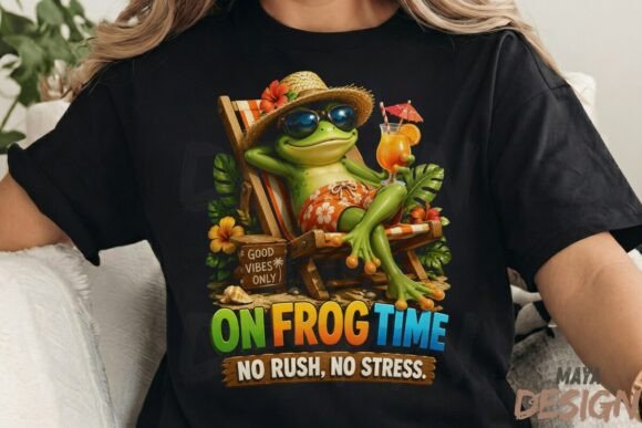 On Frog Time No Rush No Stress Funny PNG: A Strategic Creative Asset for Merchandising and Brand Expression