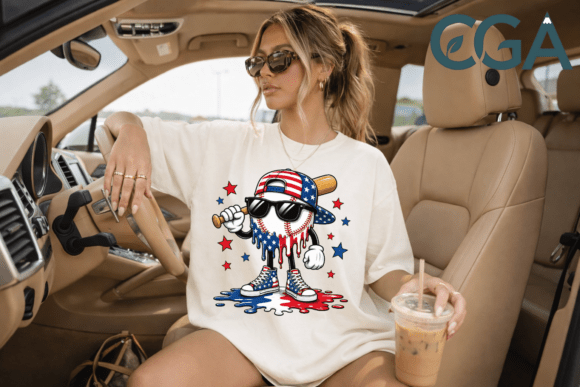 Patriotic Baseball Bleach Drip PNG Design Guide