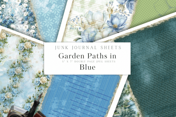 Printable Vintage Floral Journal Sheets: Designing with Garden Paths in Blue