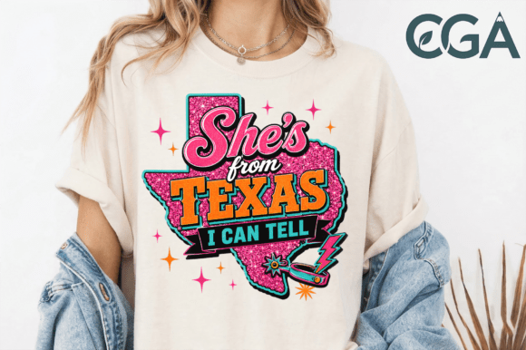 She s From Texas I Can Tell PNG: A Versatile Design for Southern-Inspired Projects