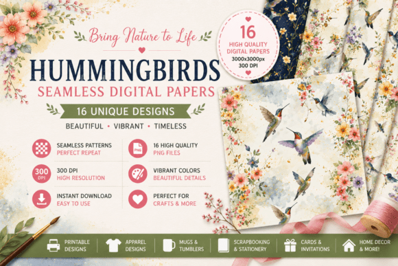 Unleashing Creativity with Hummingbirds Digital Patterns: A Guide to Seamless Design