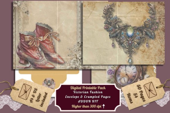 Victorian Fashion Envelope Crumpled Page: Adding Authentic Texture to Digital Ephemera