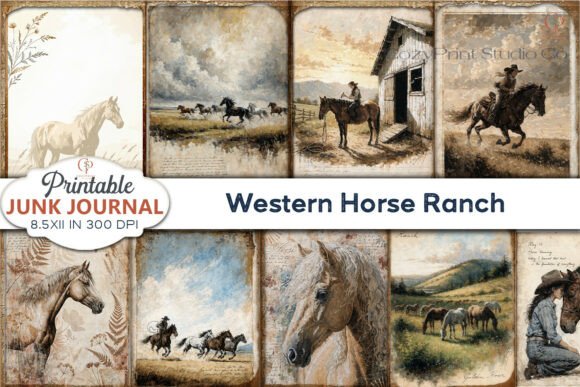 Western Horse Ranch Junk Journal Pages: Digital Guide